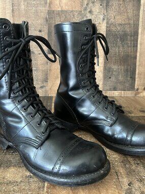Corcoran 1500 Black Lace Up Jump Boots Mens 10.5 D